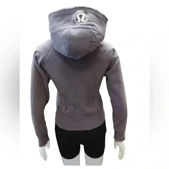 Lululemon Factory Distressed Scuba Hoodie Grey Size 2 - Picture 2 of 10